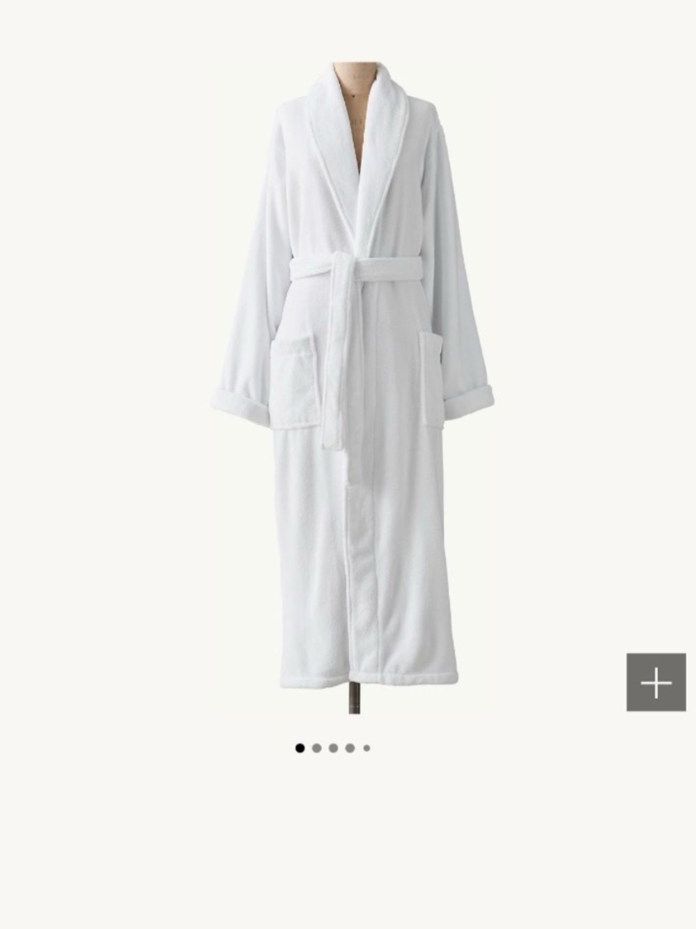 Set of 2 Restoration Hardware Classic White Plush Robe with Shawl Collar